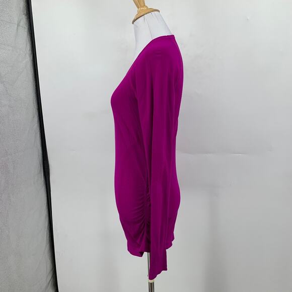 Athleta Rashguard Womens S Small Geranium Raglan Long Sleeve Ruched Swim Shirt - Picture 3 of 8